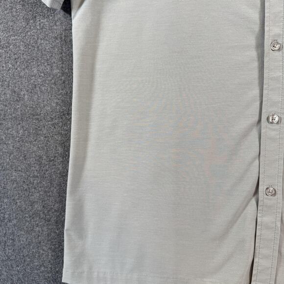 Vuori Shirt Mens Extra Large Gray Short Sleeve Button Down Stretch Performance - Picture 9 of 11